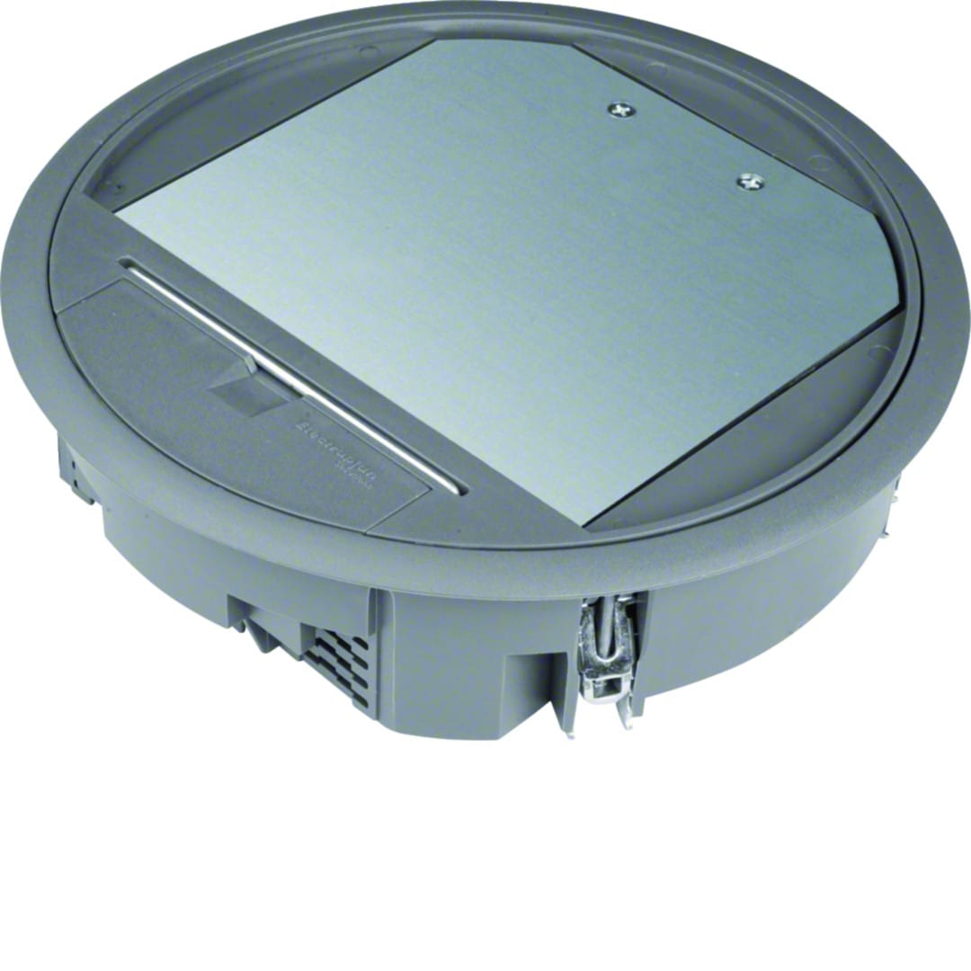 Hager - Boîte de sol ronde 12 modules diam 234mm encastrement diam 215mm grise