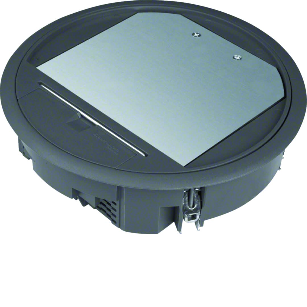 Hager - Boîte de sol ronde 12 modules noire