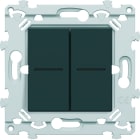 Hager - Double InterBP Duo Essensya va et vient ou bouton poussoir à voyant Anthracite