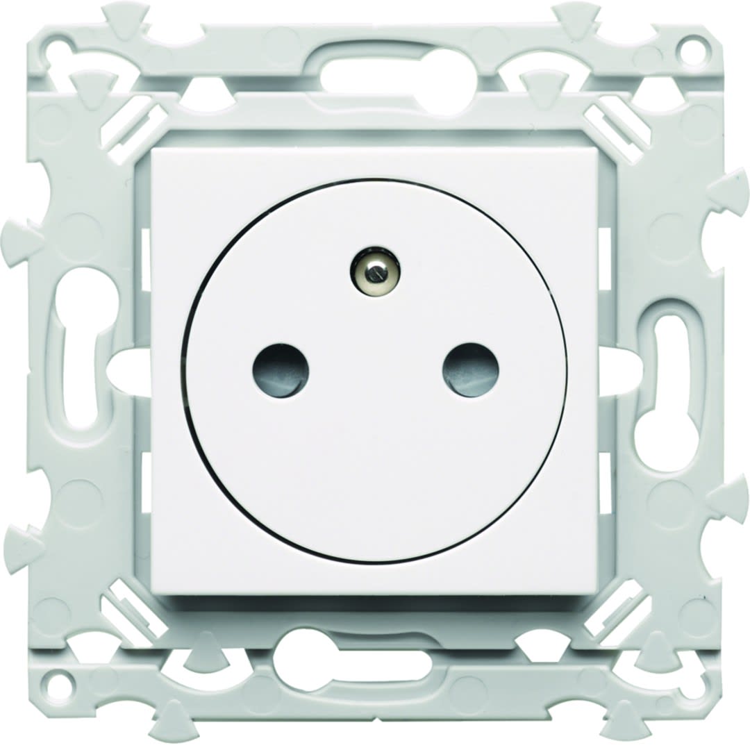 Hager - Prise de courant affleurante Essensya 2P+T Pure