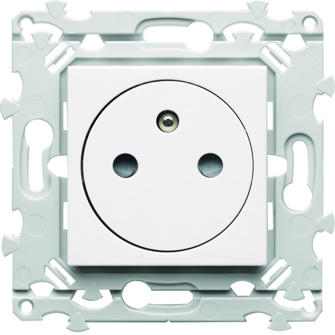 Hager - Prise de courant affleurante essensya 2P+T Pure