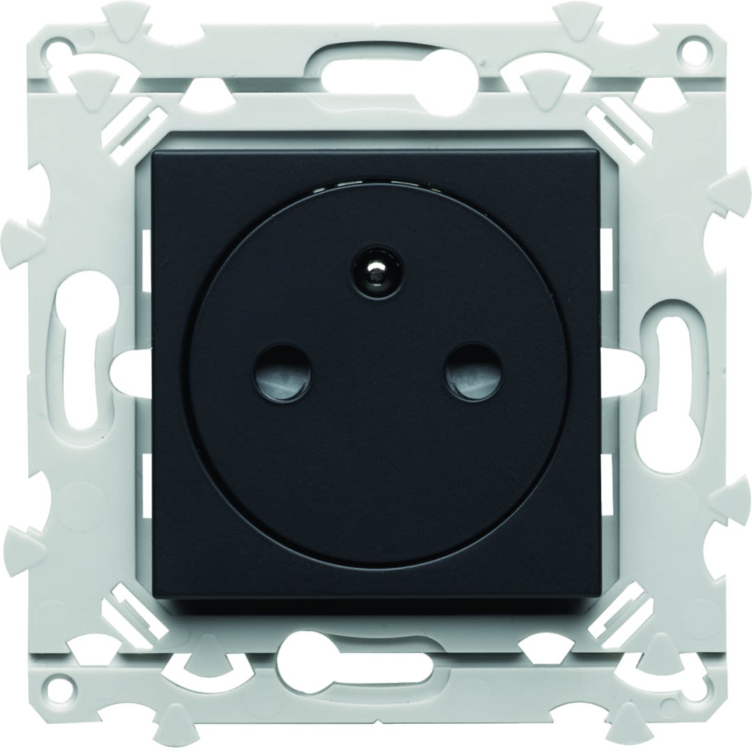 Hager - Prise de courant affleurante Essensya 2P+T Anthracite