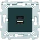 Hager - Chargeur essensya double USB A+C 15W Finition Anthracite