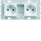 Hager - Prise double Essensya 2P+T Pré cablées Pure