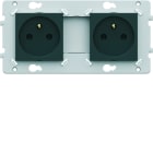 Hager - Prise double essensya 2P+T Pré cablées Anthracite
