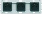 Hager - Prise triple essensya 2P+T Pré cablées Anthracite