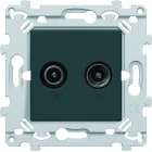 Hager - Prise essensya TV+FM directe finition Anthracite