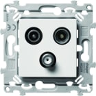 Hager - Prise essensya TV+FM+SAT directe finition Pure