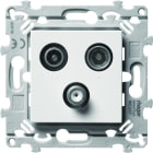 Hager - Essensya prise TV+FM+SAT directe 2entrées