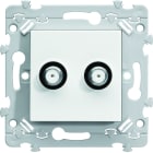 Hager - essensya Prise TV double type F pour réseaux câblés