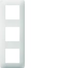 Essensya Plaque 3 postes reversible entraxe 71mm Blanc