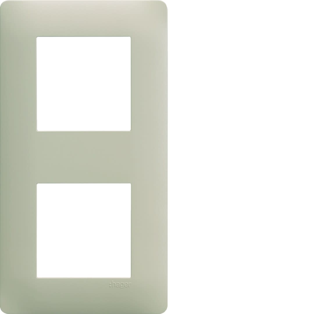 Hager - Essensya Plaque 2 postes réversible entraxe 71mm Sisal
