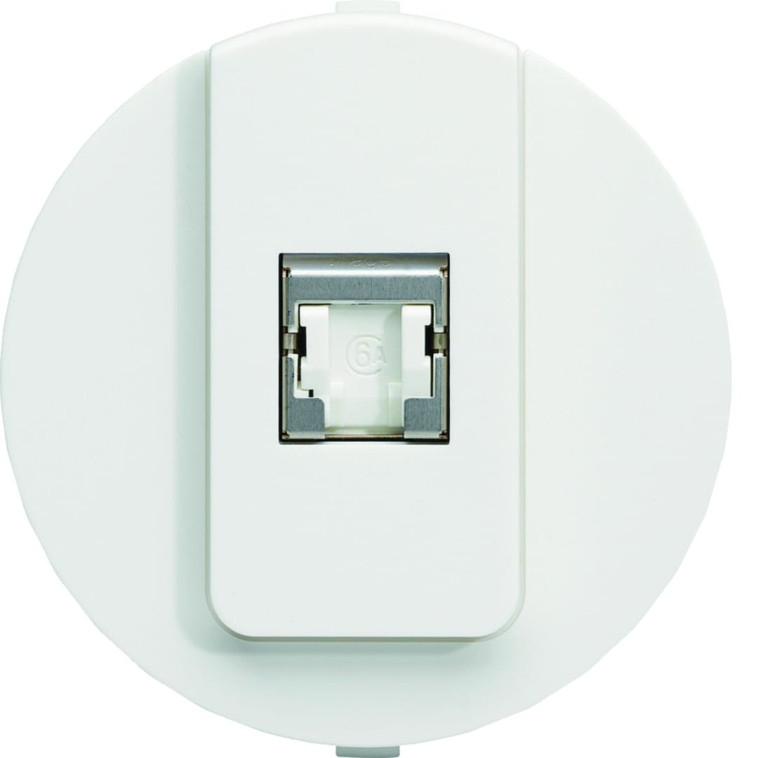 Hager - Prise RJ45 catégorie 6A STP pour grade 3 TV associable athea blanc