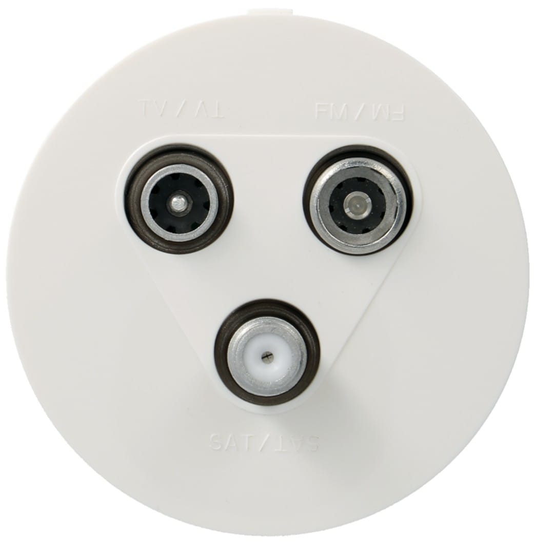 Hager - Prise TV + FM + SAT directe 2 entrées associable athea blanc