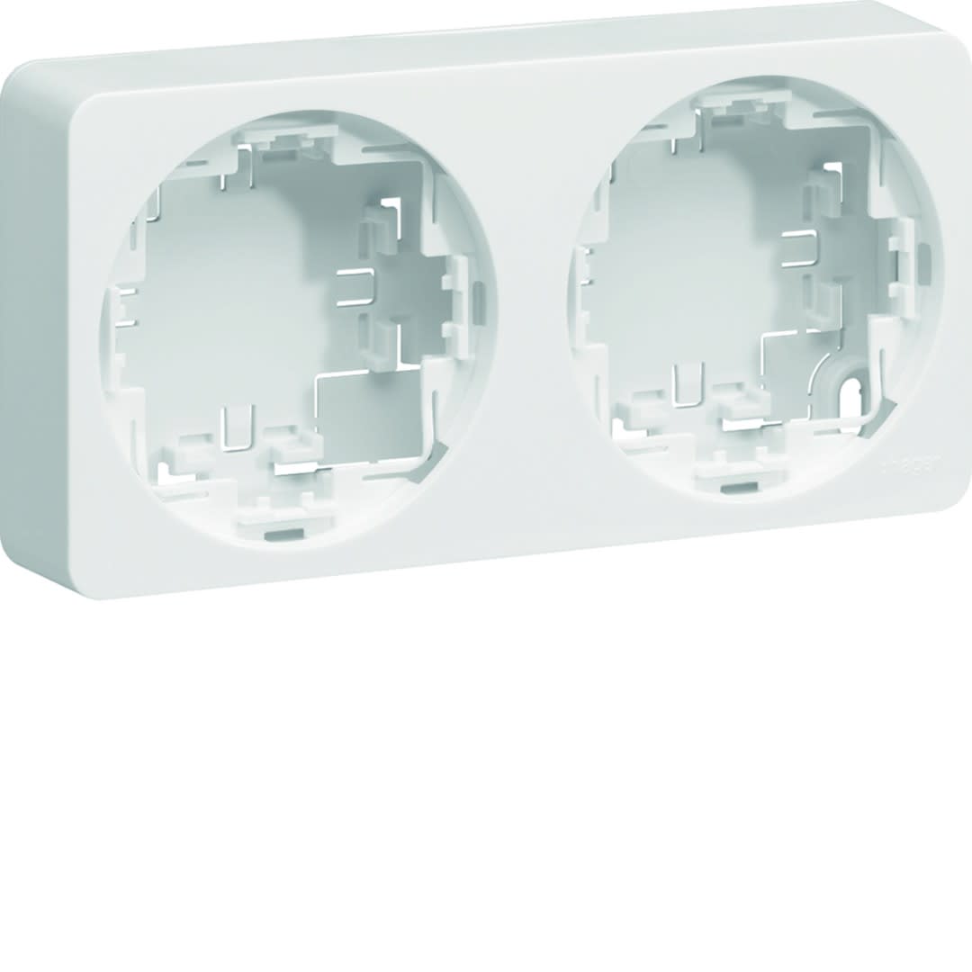 Hager - Boîte saillie double pour mécanisme Ateha Associable Blanc