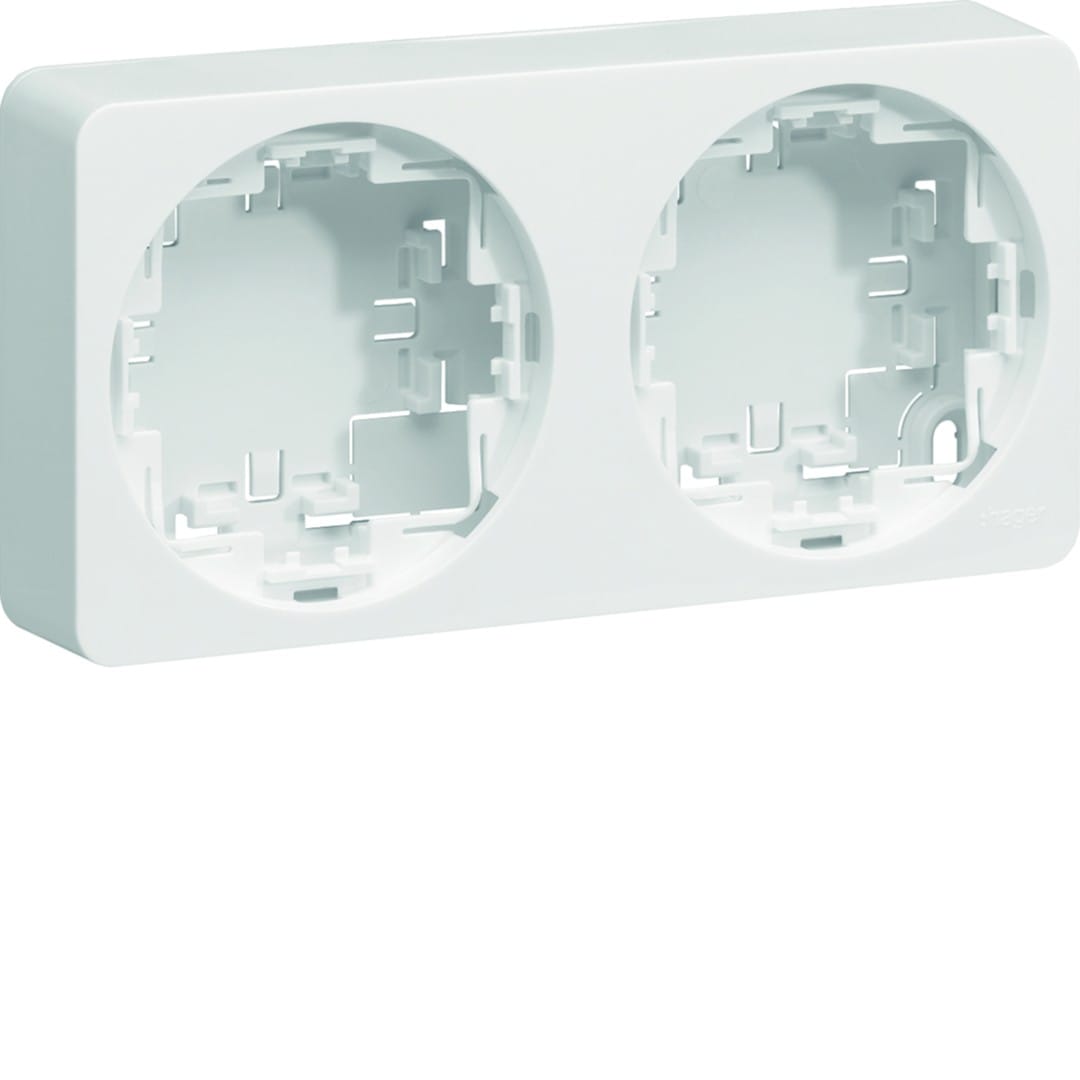 Hager - Boîte saillie double pour mécanisme associable athea blanc