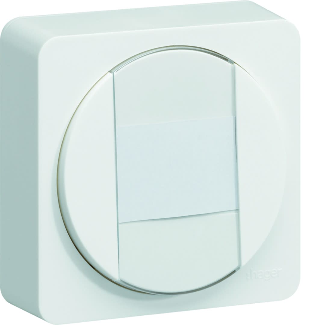 Hager - ateha Interrupteur ou poussoir à fermeture porte-étiquette complet