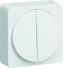 Hager - Interrupteur va et vient ou bouton poussoir double InterBP duo Ateha Blanc