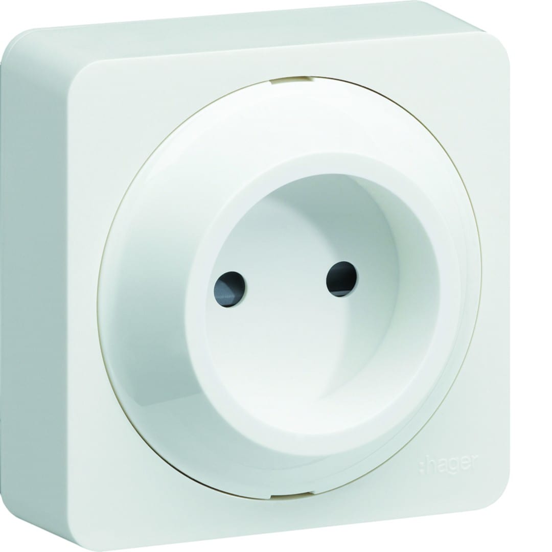 Hager - ateha prise de courant 2 pôles complet