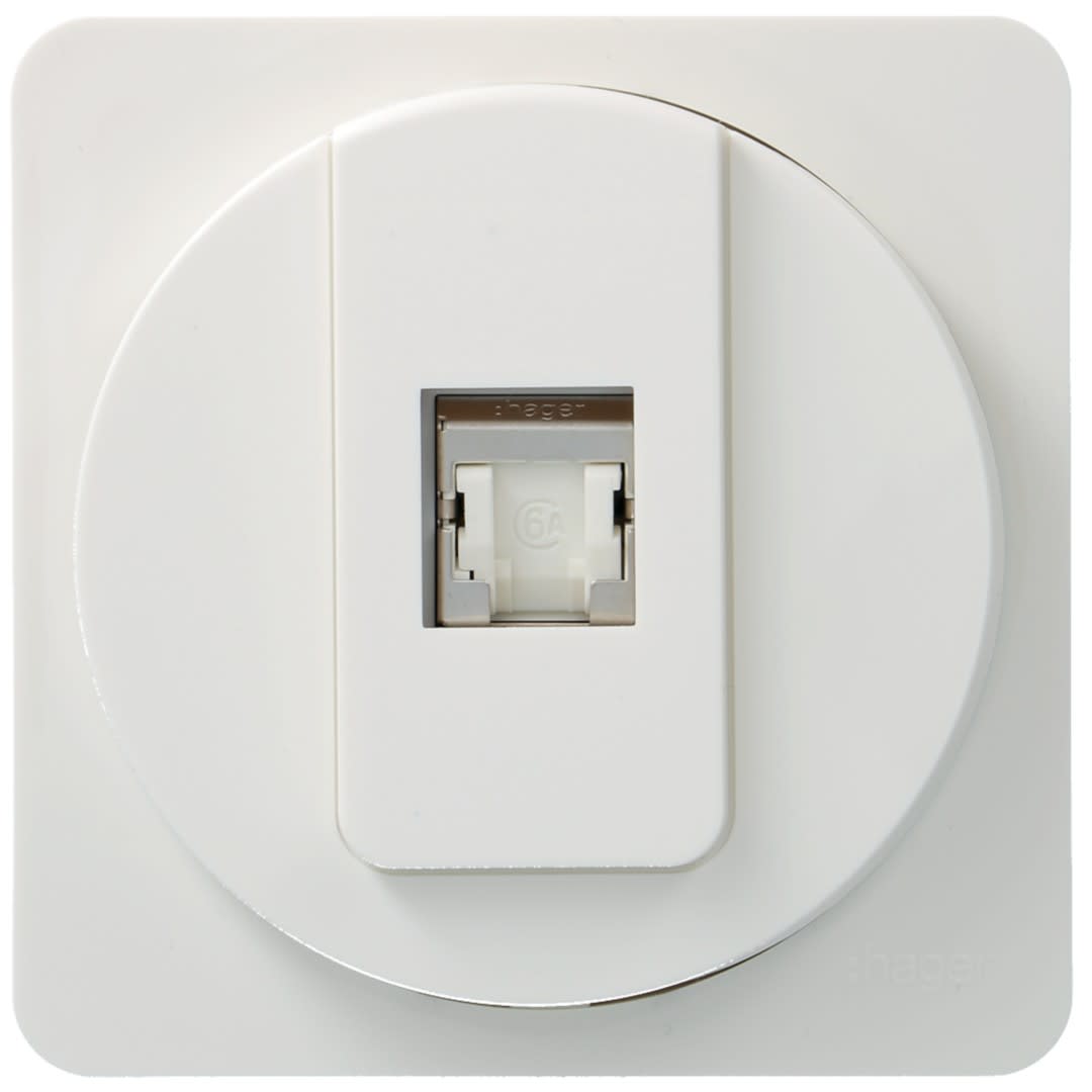 Hager - ateha prise RJ45 cat6 STP pour Grade 2 TV complet