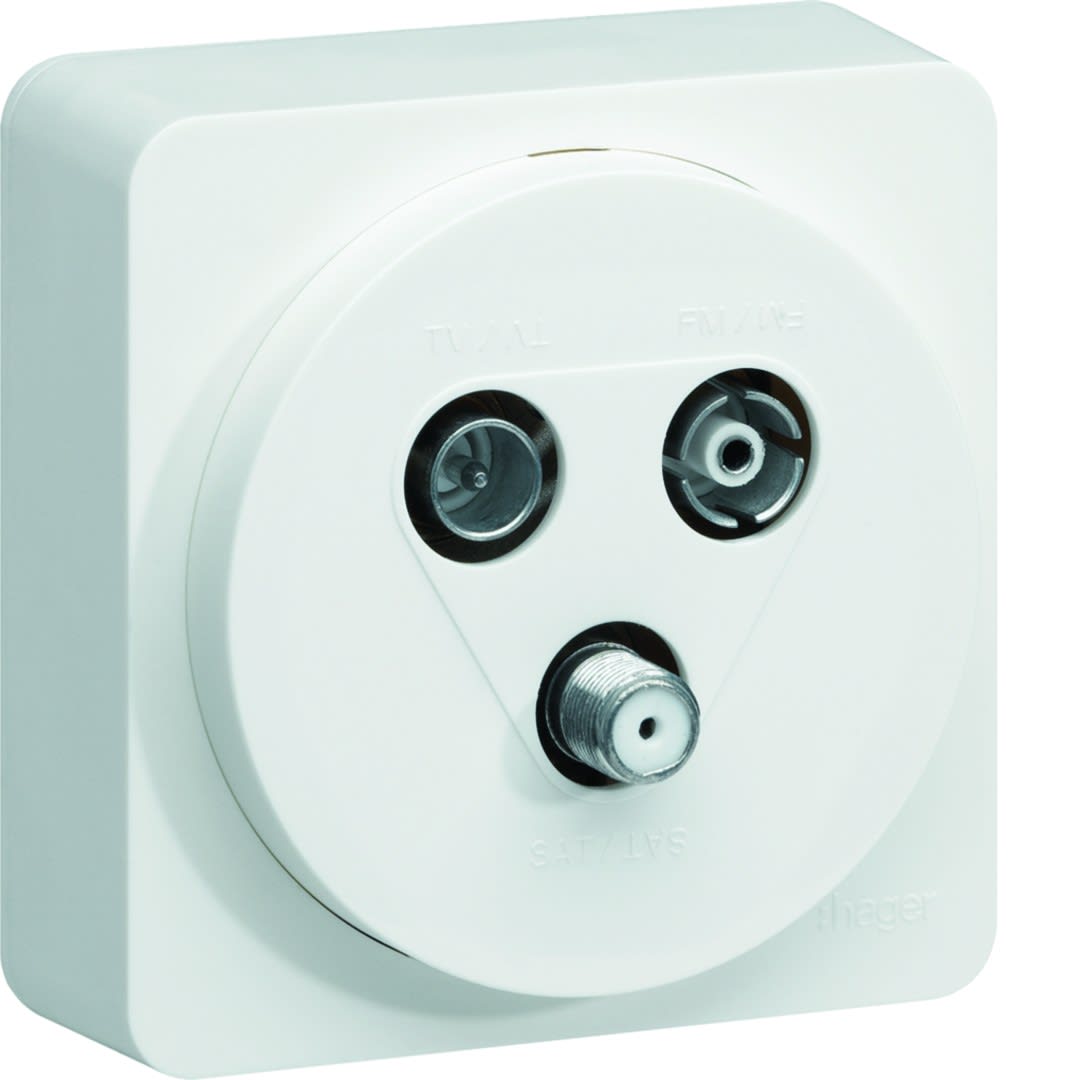 Hager - ateha prise TV FM SAT 1 câble complet