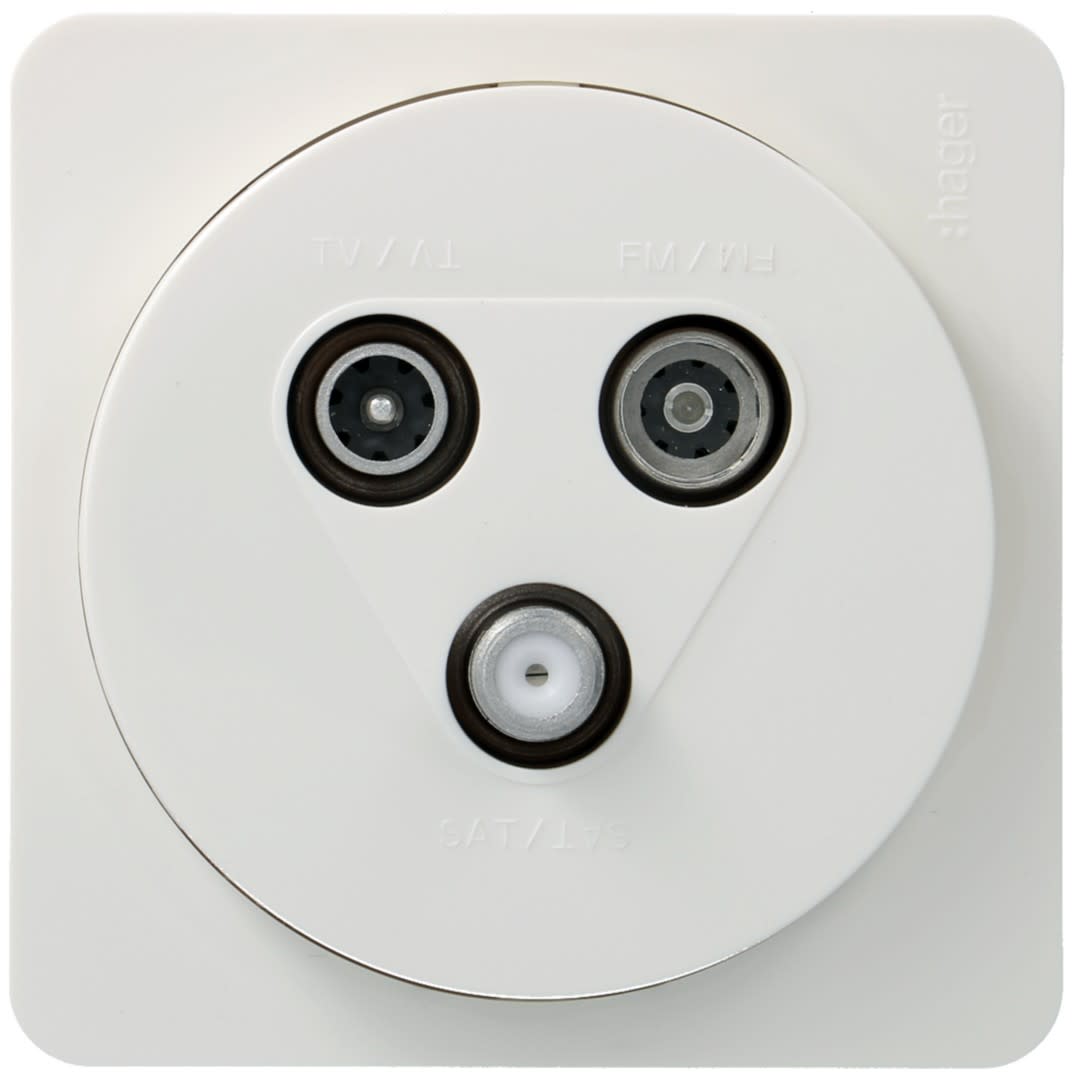 Hager - ateha prise TV FM SAT 2 câble complet