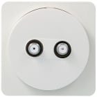 Hager - ateha Prise TV double type F complet pour réseaux câblés