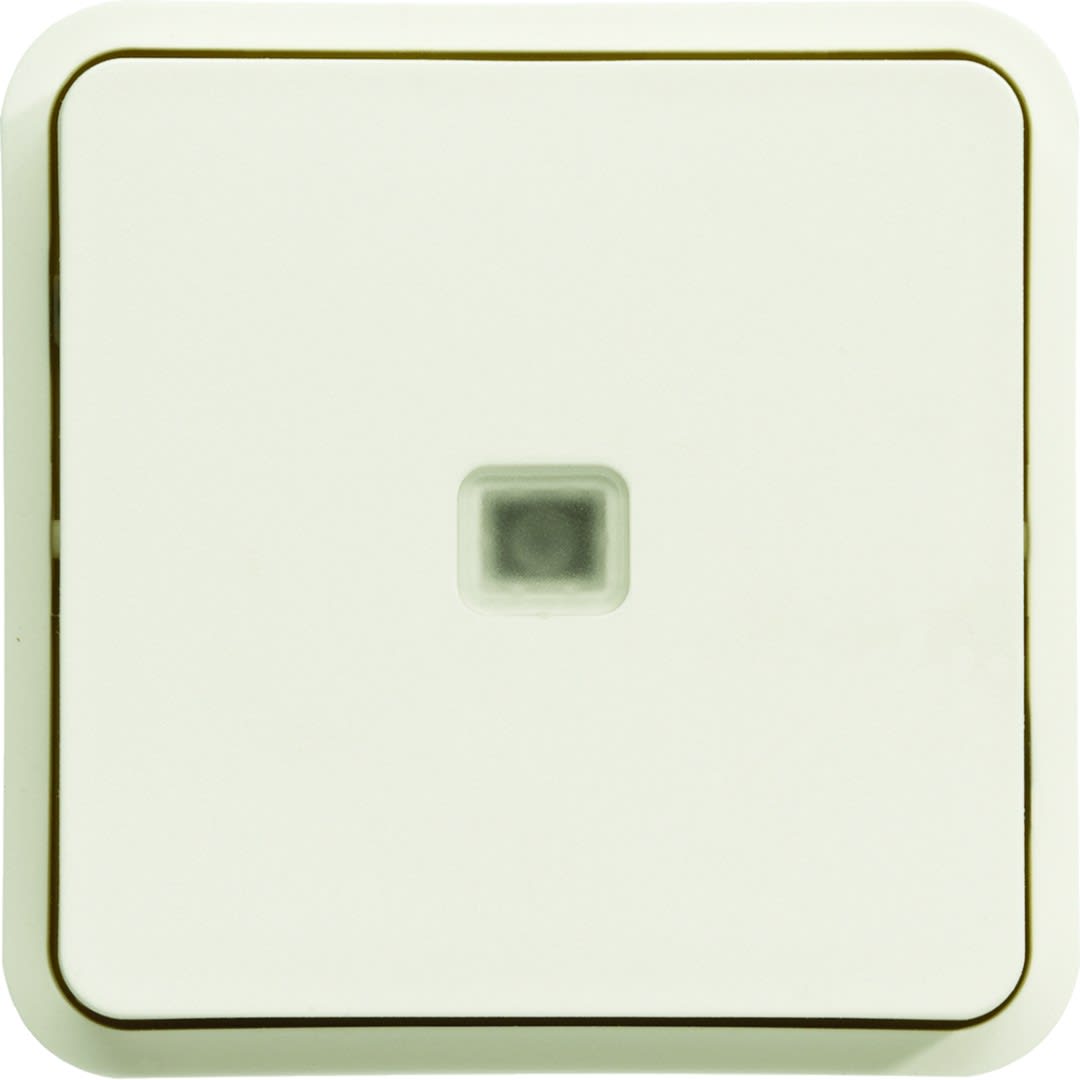 Hager - cubyko Poussoir 1O/1F lumineux associable blanc IP55