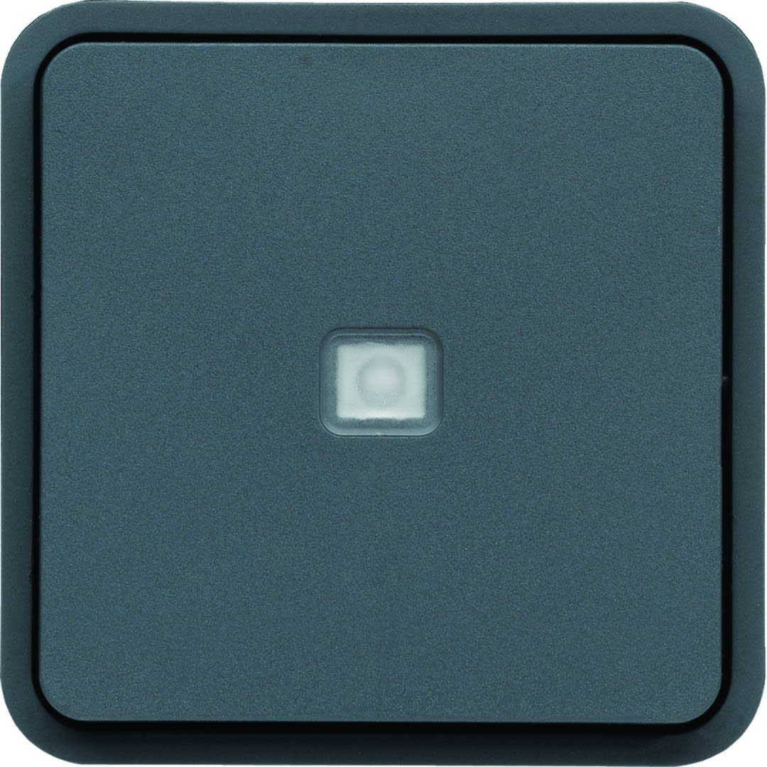 Hager - cubyko Poussoir à fermeture 1F à voyant témoin associable gris IP55