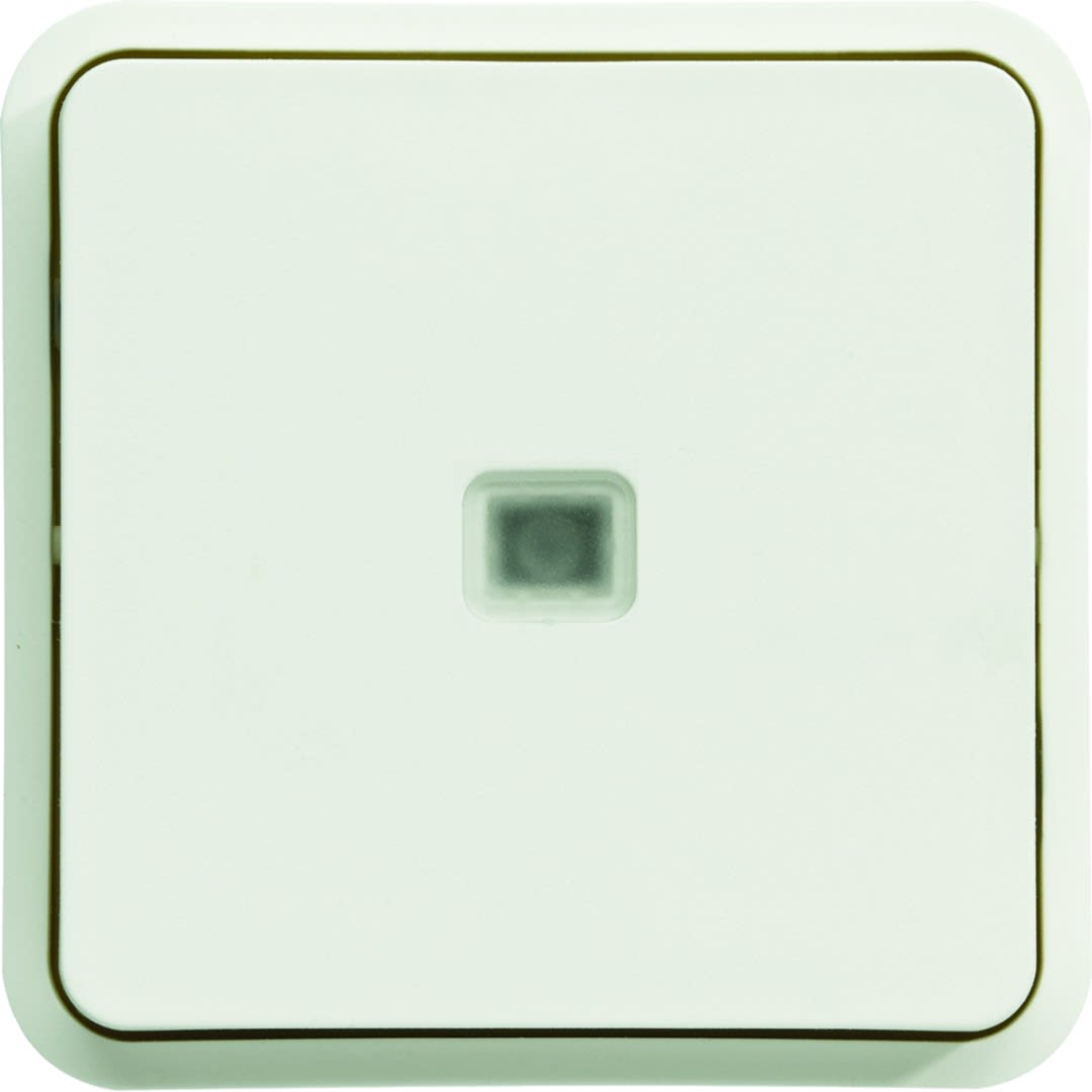 Hager - cubyko Poussoir à fermeture 1F à voyant témoin associable blanc IP55