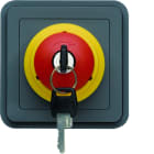 Hager - cubyko Arrêt d'urgence avec clé associable gris IP55