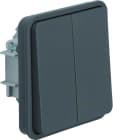 Hager - Interrupteur va et vient double cubyko étanche IP55 associable gris