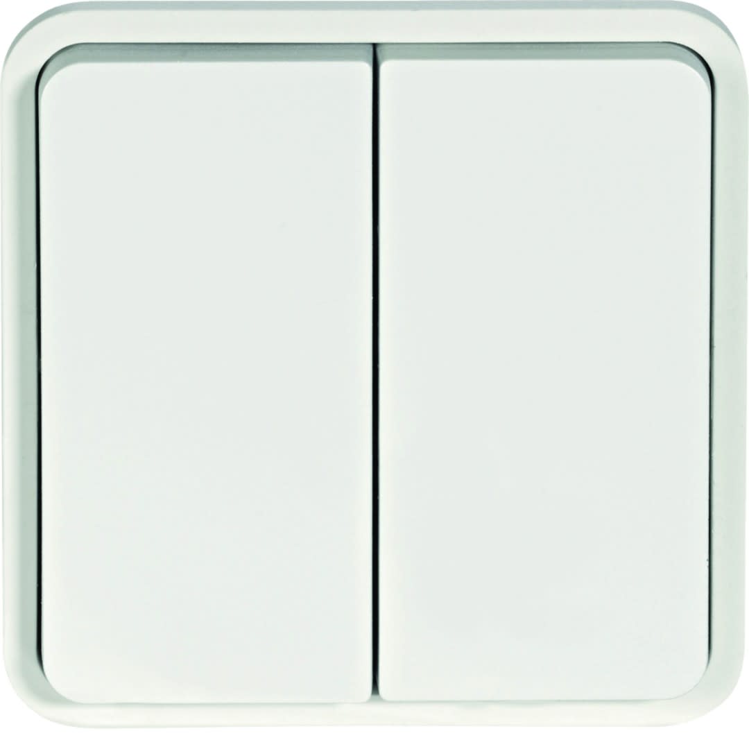 Hager - Interrupteur va et vient double Cubyko étanche IP55 associable blanc