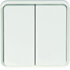 Hager - Interrupteur va et vient double Cubyko étanche IP55 associable blanc