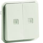 Hager - cubyko Double inter VV lumineuxassociable blanc IP55