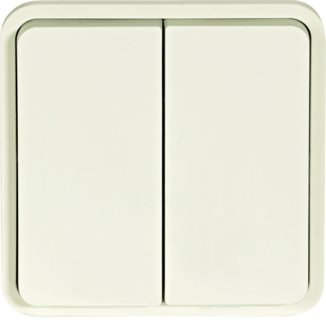 Hager - cubyko Double poussoir 1O/1F associable blanc IP55