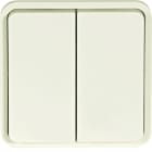 Hager - cubyko Double poussoir 1O/1F associable blanc IP55