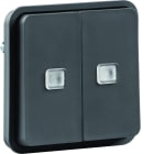 Hager - cubyko Double poussoir lumineux associable gris IP55