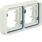 Hager - Support double étanche cubyko pour montage encastré horizontal, IP55, Blanc