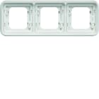 Hager - Support triple étanche Cubyko pour montage encastré horizontal, IP55, Blanc