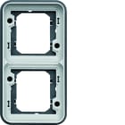 Hager - cubyko Support d'encastrement double verticale associable gris IP55