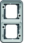 Hager - Support double étanche Cubyko pour montage encastré vertical, IP55, Gris