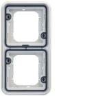 Hager - Support double étanche Cubyko pour montage encastré vertical, IP55, Blanc