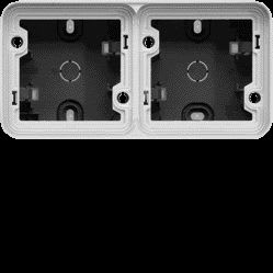 Hager - cubyko Boîte double horizontale vide avec 2 entrées associable gris IP55
