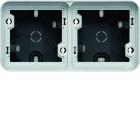 Hager - cubyko Boîte double horizontale vide avec 2 entrées associable gris IP55