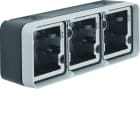 Hager - Boîte triple cubyko étanche IP55 gris associable pour pose en saillie