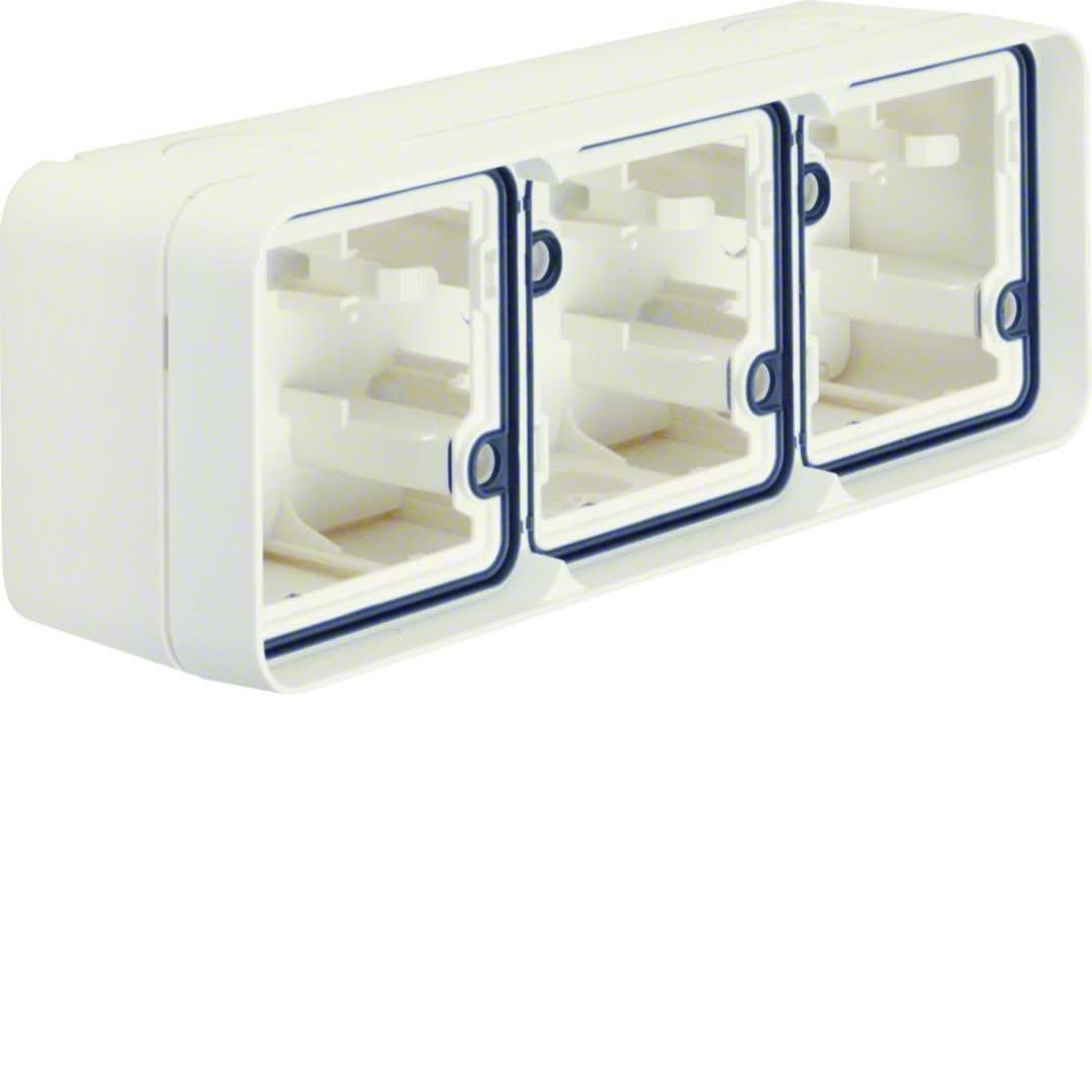 Hager - cubyko Boîte triple horizontale vide associable blanc IP55