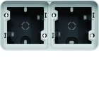 Hager - cubyko Boîte double horizontale vide avec 4 entrées associable gris IP55