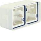 Hager - cubyko Boîte double horizontale vide avec 4 entrées associable blanc IP55