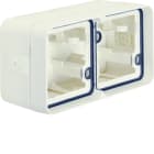 Hager - cubyko Boîte double horizontale vide avec 4 entrées associable blanc IP55